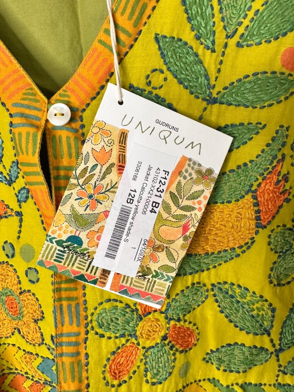 Gudrun Sjoden Calcutta Jacket Uniqum Cardigan Embroidered Bird Small NWT - Picture 3 of 6